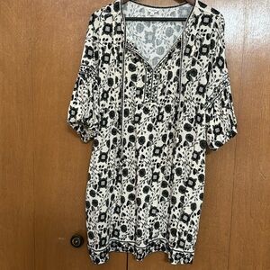 Max Studio Floral Puff Sleeve Shift Dress. Size XL